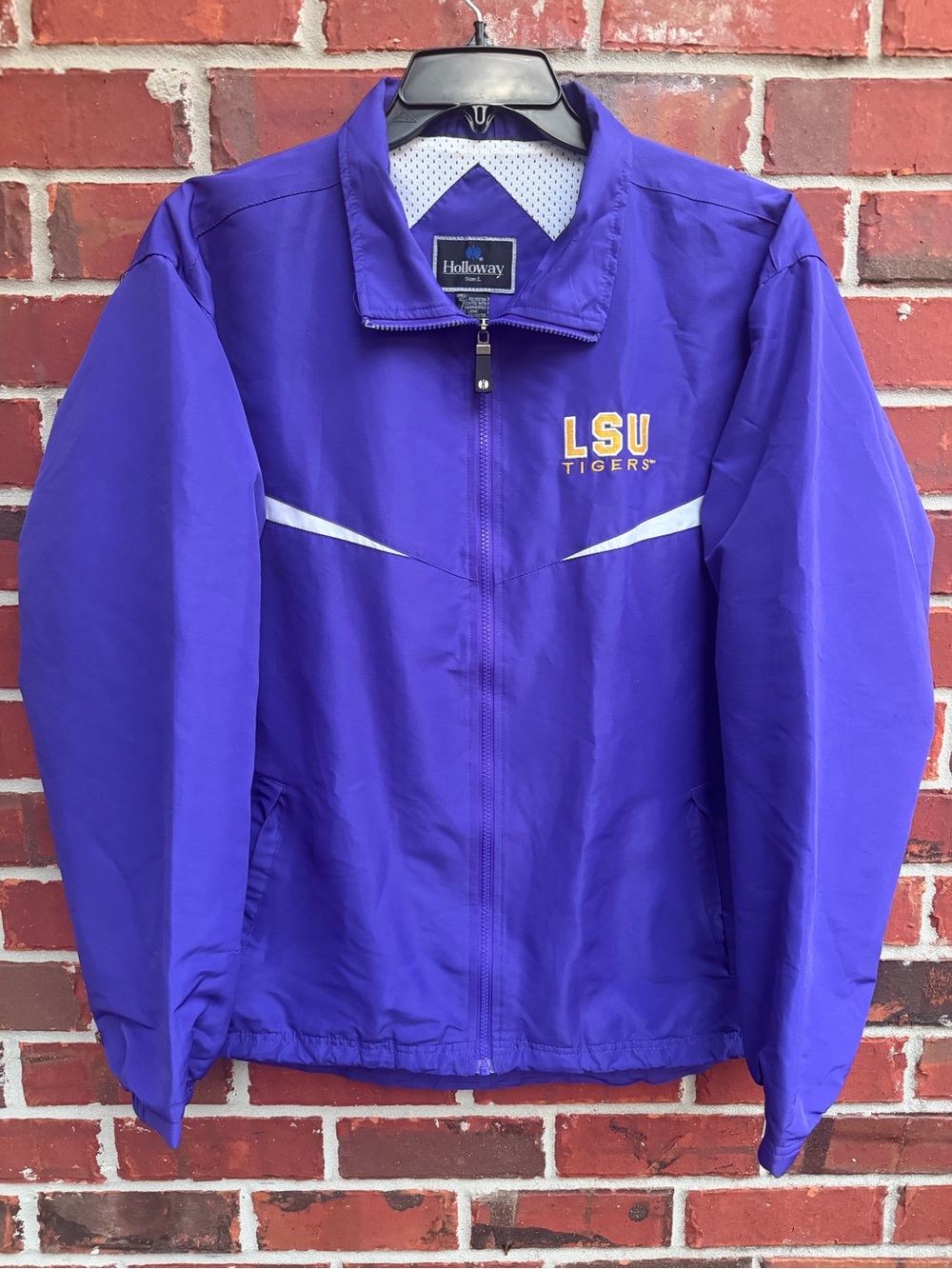 Holloway LSU Tigers L Purple White Full Zip Shell Jacket w/White Mesh Lining F8